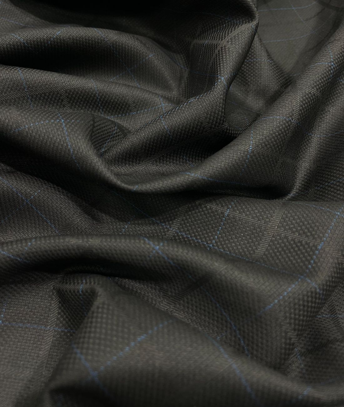 Spaadaa Black Self Checks Premium Business Line TR Fabric - Tepchi Men