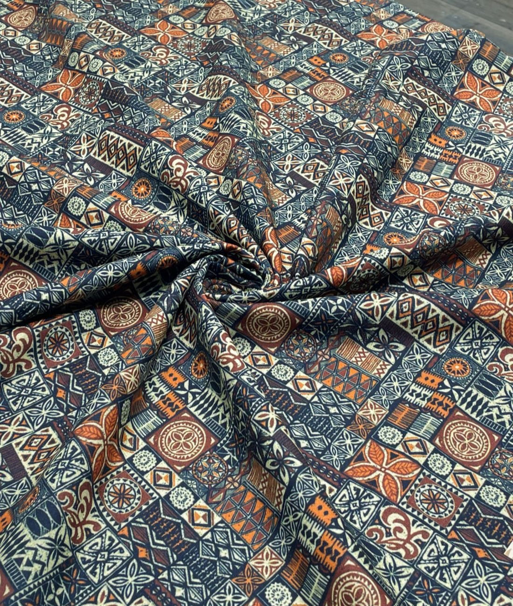 Vibrant Harmony Printed Anti Wrinke Cotton Fabric for Men's Shirts & Kurta - Tepchi Men