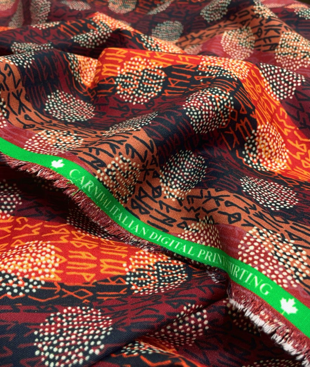 Vibrant Weave Printed Anti Wrinke Cotton Fabric for Men's Shirts & Kurta - Tepchi Men