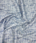 White Abstract Printed Luxury Giza Cotton Fabric for Men's Shirt - Tepchi Men