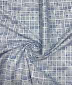 White Abstract Printed Luxury Giza Cotton Fabric for Men's Shirt - Tepchi Men