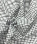 White & Grey Small Checks Linen Fabric for Shirt & Kurta - Tepchi Men
